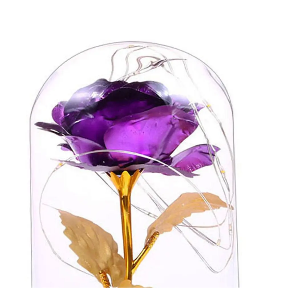 Rose Flower Light With Glass Cover Decoration Led Night Light Led Light Birthday Party Decoration Plastic Flower Drop Shipping
