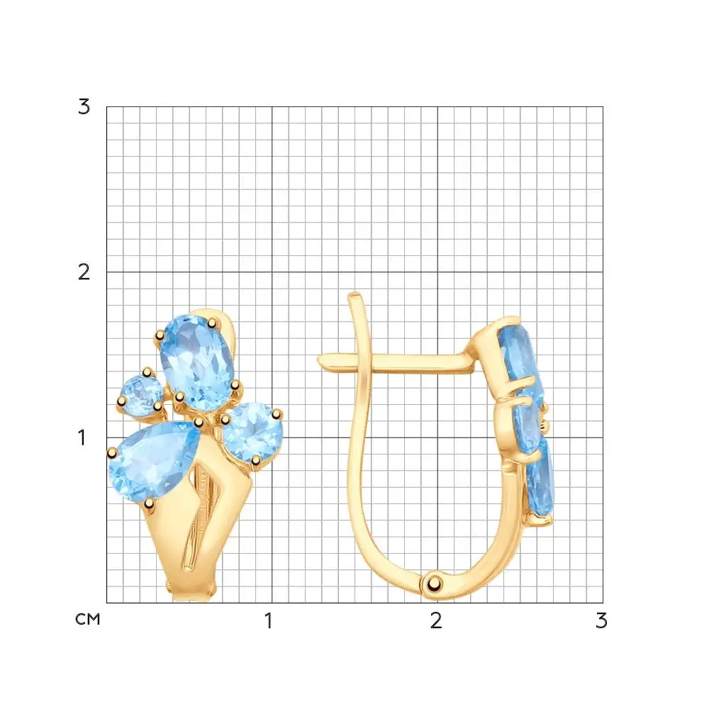 SOKOLOV earrings of gold with topazes