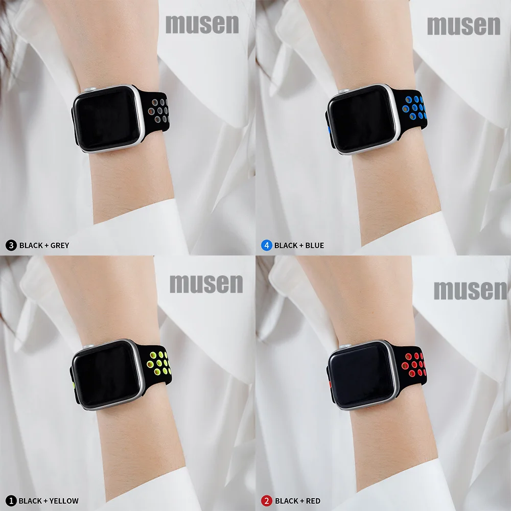 Strap for Apple watch series 7 45mm 41mm 38mm 40mm silicone watchband bracelet correa on smartwatch 6543 se 44mm 42m accessories