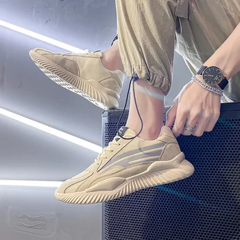 

New Men Fashion Casual Shoes Rubber Shoes Lightweight Comfortable Breathable Trainers Walking Sneakers Tenis Feminino Zapatos