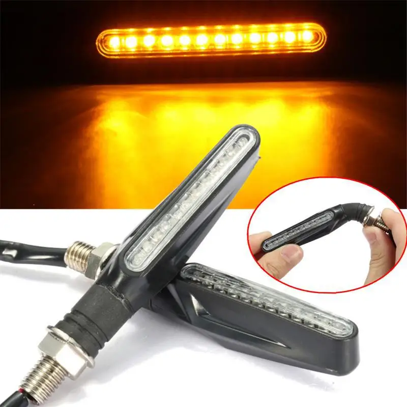 4 шт. 12SMD поворотные сигналы moto rcycles светодиодный ная лампа гибкий clignotant мерцающий
