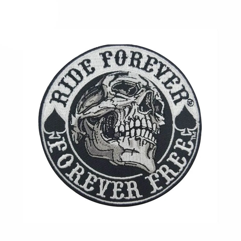 Ride Forever Free Spades нашивка с вышитым сердцем для одежды DIY Череп Железный значки - Фото №1