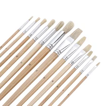 38Pcs Artist Paint Brushes Set Supplies Starter Kit Taklon/ Bristle/ Horse Hair Brushes for Acrylic Oil Watercolor Gouaches