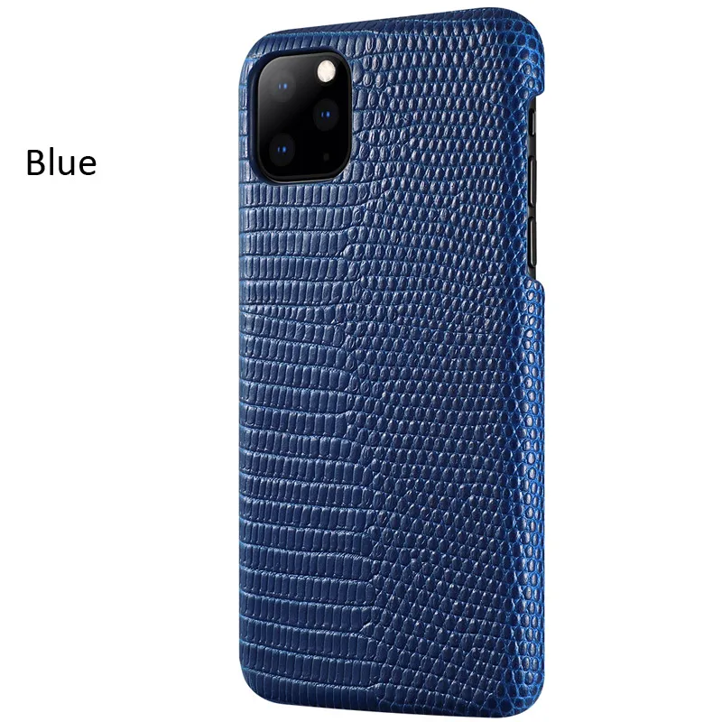 Ящерица, Змея шаблон кожаный чехол для iPhone 11 Pro Max Черная защитная крышка оболочки - Цвет: Blue