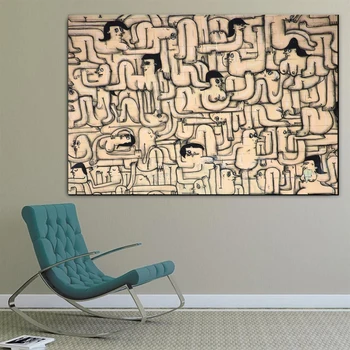 

Nude Humans Urban Street Art Graffiti Wall Art Poster Wall Photo Pictures Wall Art Living Room Wall Decor Painting Canvas Print