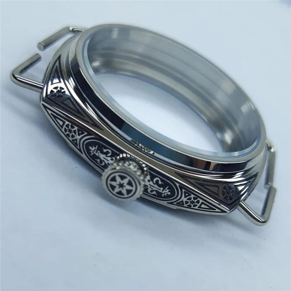 45mmWatchCaseforST36Movement316LStainlessSteelCarvedHand