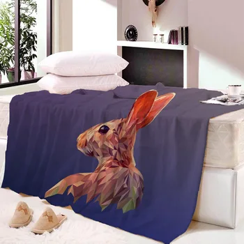 

Baby Rabbit Print Fleece Blanket Rabbit Blanket Children's Knitted Blanket Beach Mat air conditioning wool Blanket