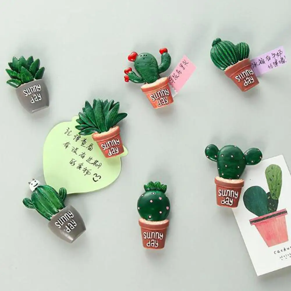 

Cactus Fridge Magnets Artificial Plant Souvenir Cartoon Strikers Magnets for Home Kitchen Kids Room Decor Refrigerator Stickers