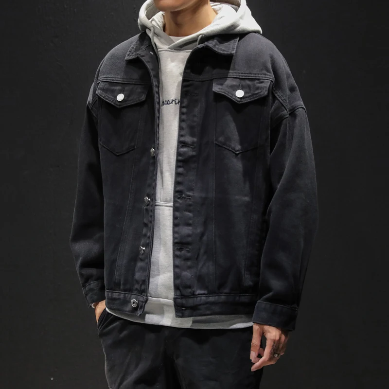 

2019 Autumn And Winter Men's New Casual Solid Color Pocket Lapel Jacket Men Loose Temperament Trend Cotton Polyester Streetwear