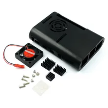 Raspberry pi 4!! Novo! caixa de pi caso abs com módulo ventilador para raspberry pi 4b + 3pcs de alumínio puro dissipador calor