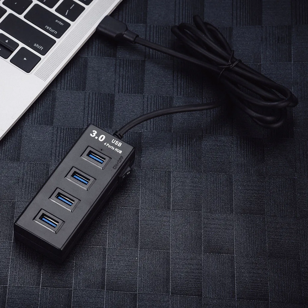 USB коммутатор тонкий Размеры дизайн USB3.0 сверхскорости 4-Порты и разъёмы 5 Гбит/с концентратор с вкл/выключения адаптер планшетный ПК телефон USB Hubs-L909