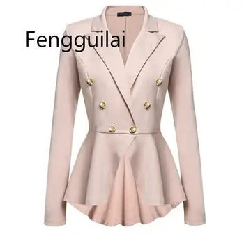 

2020 Fashion Slim Fit Women Blazer Jackets Womens White Ladies Blazers Office Lady Jacket Elegant Female Solid Button Plus Size