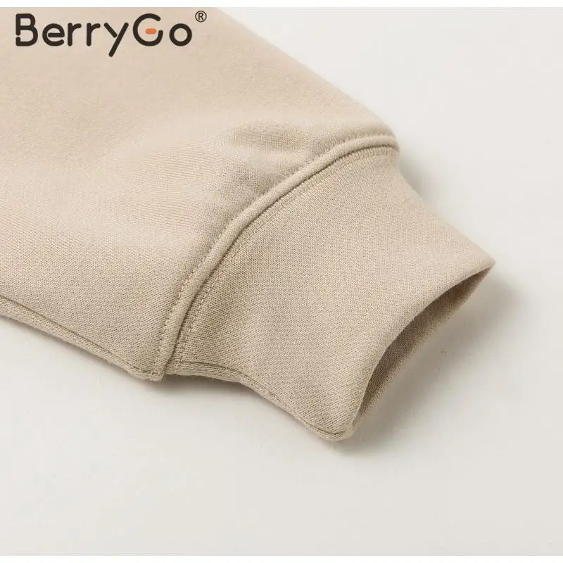 BerryGo повседневные уличные футболки женские осенние зимние модные женские футболки женские футболки с длинным рукавом и круглым вырезом с принтом