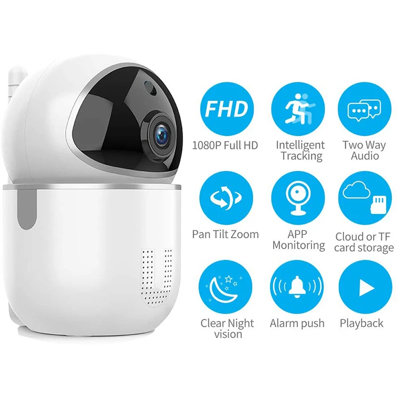  1080P Cloud IP Camera Baby Monitor Intelligent Auto Tracking Surveillance Home Security Wireless Wi