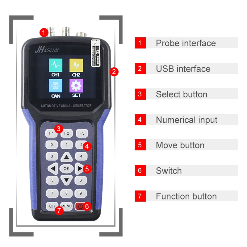 Цифровой генератор сигналов ASG102Handheld 2 канальный автомобильный частоты с CAN