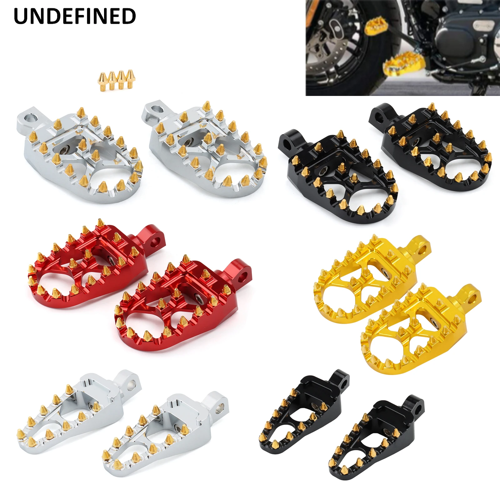 GoldSpikeMXFootPegsMotorcycleWideFatFootpegsFootrests360