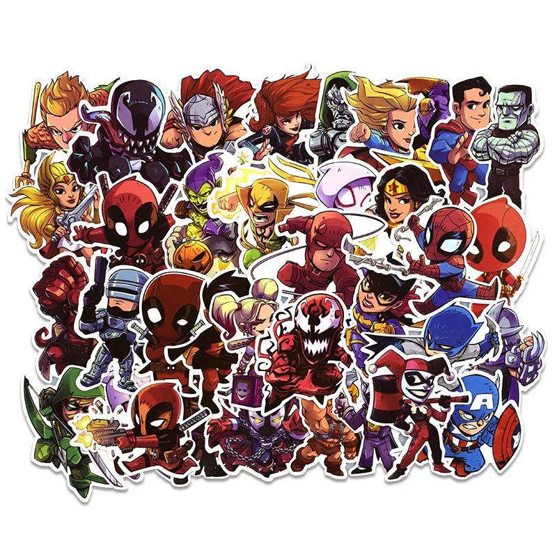 50 шт. гибрид(серия Super Hero B) мультяшная игрушка наклейка автомобиль моделирование велосипед, мотоцикл, мобильный телефон, ноутбук компьютер, путешествия B