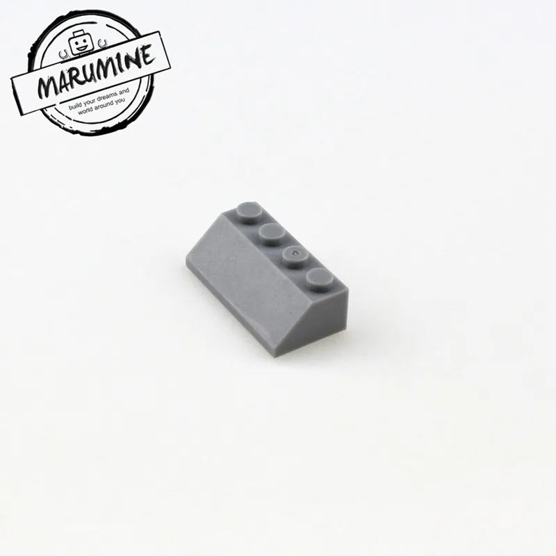 MARUMINE 80 шт./лот 45 2x4 склон кирпич классический создатель строительные блоки MOC совместимые образовательные DIY игрушки - Цвет: Светло-серый