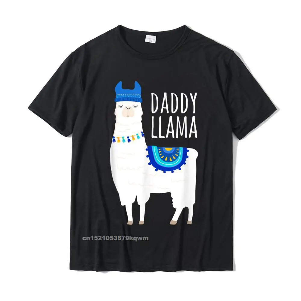 Casual Personalized T-shirts New Arrival Summer/Autumn Short Sleeve O Neck T Shirt 100% Cotton Man Comics Tee Shirt Daddy Llama Gift Shirt for Men Papa T-Shirt__5073 black