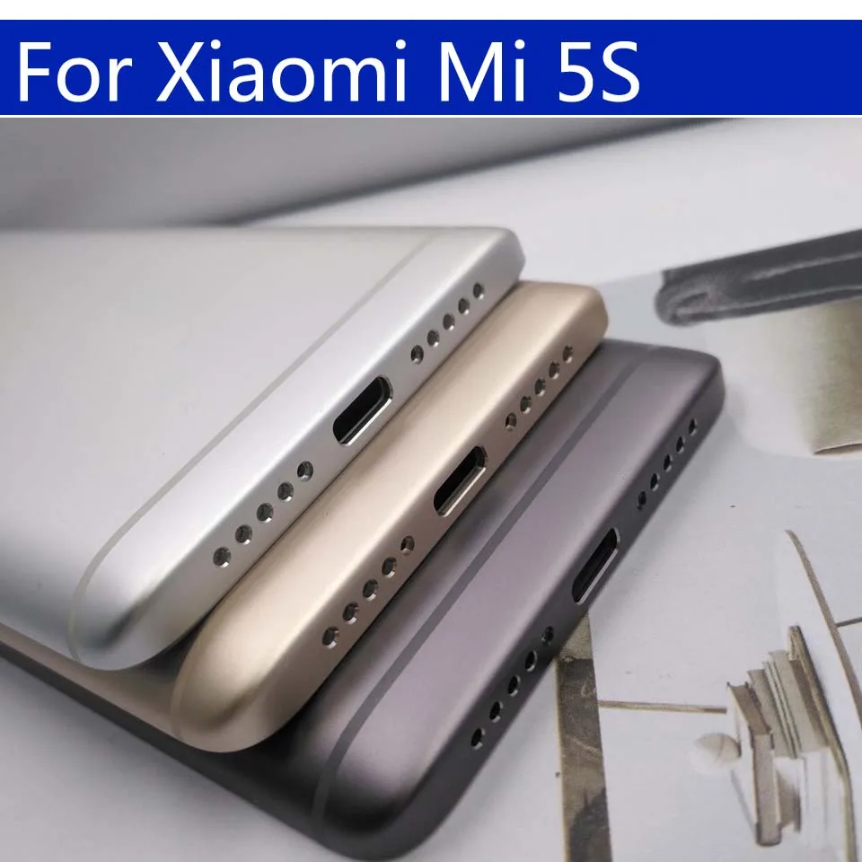 Задняя крышка батарейного отсека чехол для Xiaomi Mi5S mi 5s задняя крышка корпуса Корпус Замена корпуса с кнопкой питания