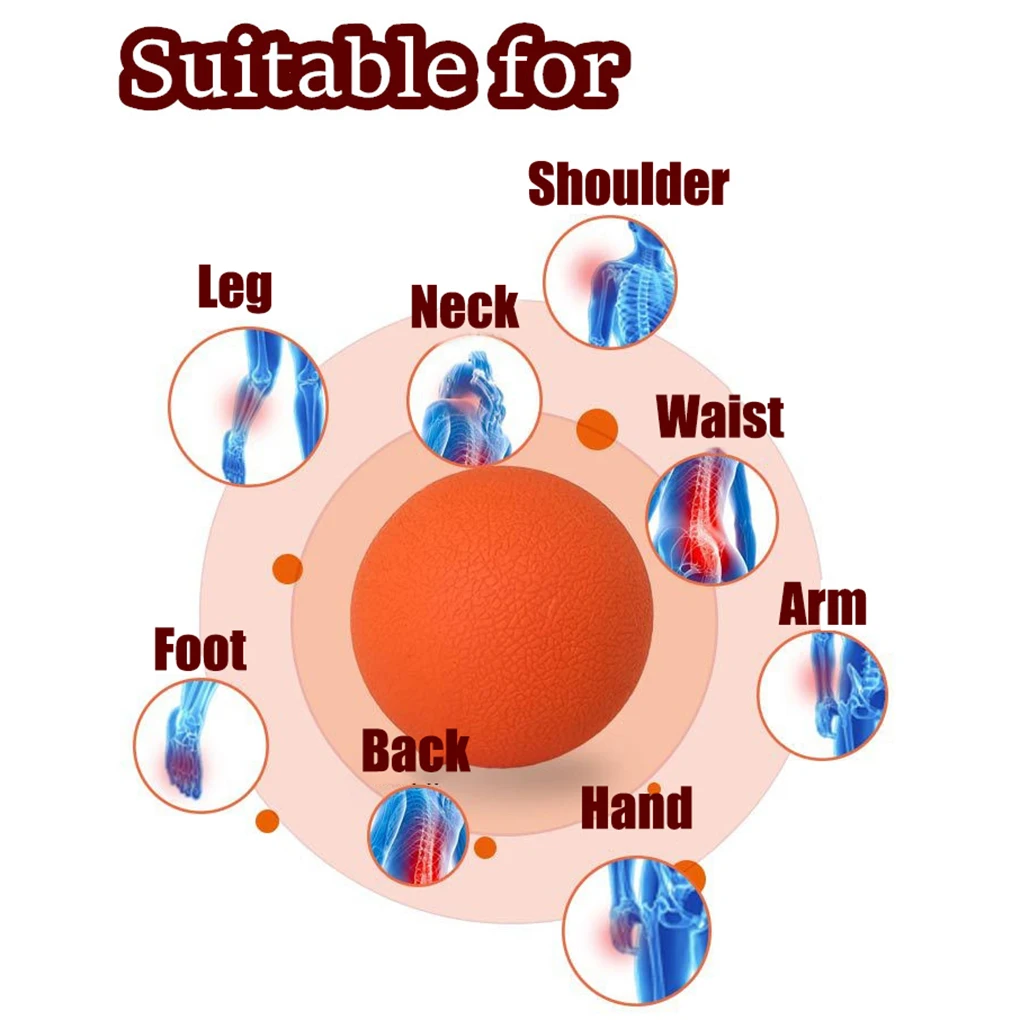 Foot Back Arm Muscle Lacrosse Massage Ball TPE Gym Fitness Yoga Ball Muscle Stress Relief Massage Tools