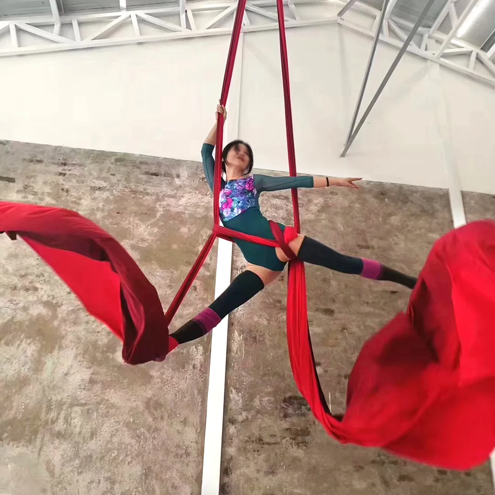 Prior Fitness Deluxe 15Yards/13.7M Aerial Silk Fabric Nylon Low Stretch Aerial Silks High Strength Acrobatic Flying Silk