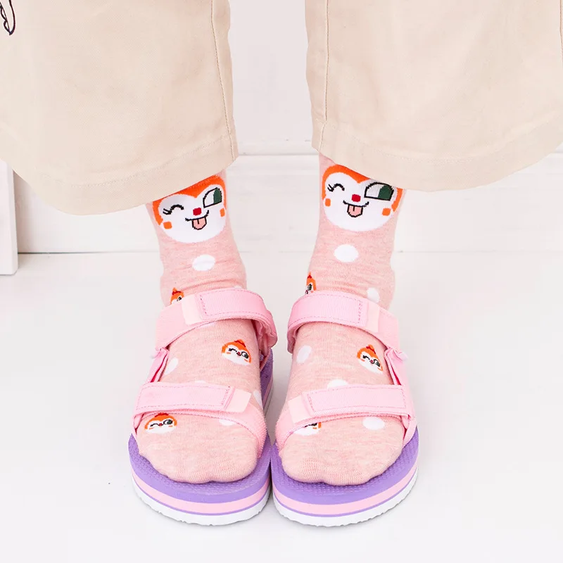 Носки с принтом аниме Anpanman baikinman Shokupanman Currypanman Dokin chan, осенне-зимние женские хлопковые носки, милые забавные мультяшные кавайные носки