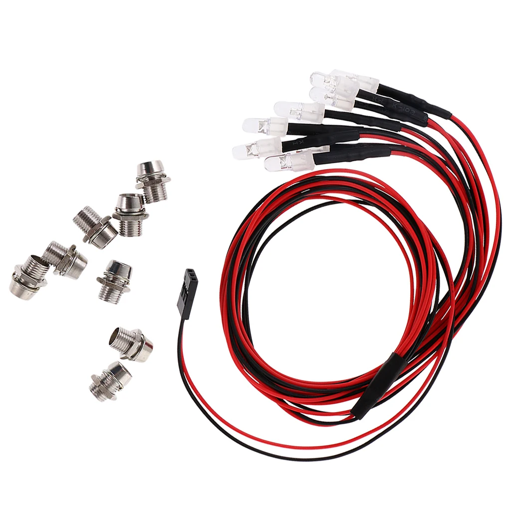 8 Pieces RC Car Accs LED Light Kit LED Lamp Headligth Headlamp for RC Traxxas HSP   Axial SCX10 D90 HPI Car Model