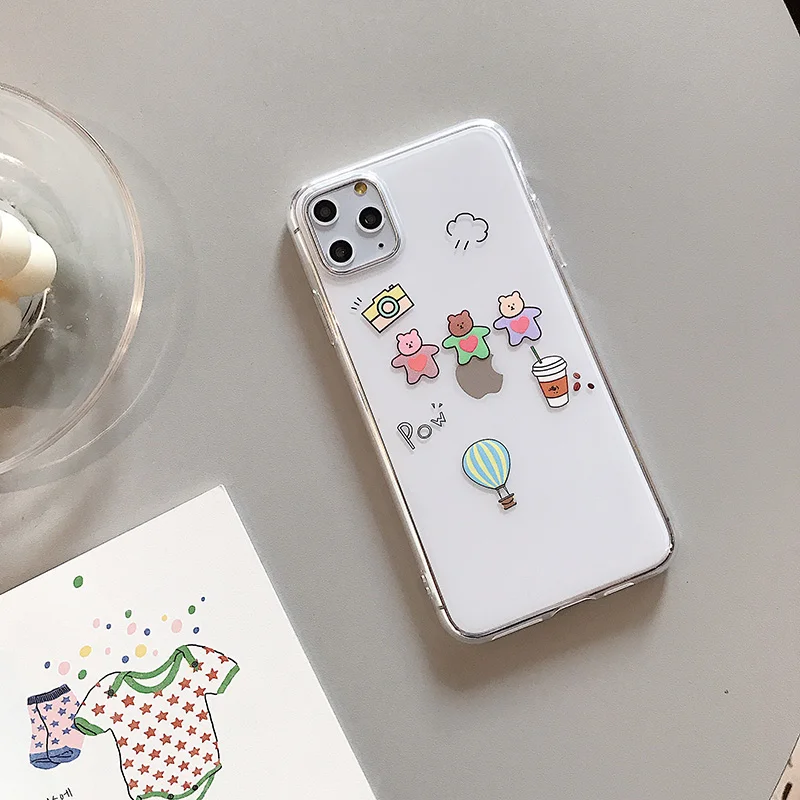 Cute cartoon bear clear phone Cases for Huawei P20 P30Lite Mate 20Pro 30 Nova 3 4 5Pro 5i Honor 8X 9X 10 20 V20 Y9 Cases