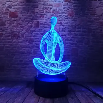 

Lovely 3D Illusion LED NightLight Flash Colorful Light Desk Yoga Model Toys