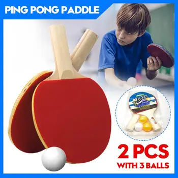 

2Pcs Table Tennis Racket Set Double Face Pimples In Long Short Handle Ping Pong Paddle Rackets Set With Bag 3 Ball for Beginner