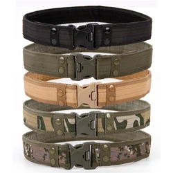 2021 New Army Style Combat Belts Quick Release Tactical Belt Fashion Men Canvas Waistband Outdoor Hunting 9Colors Optional 130cm