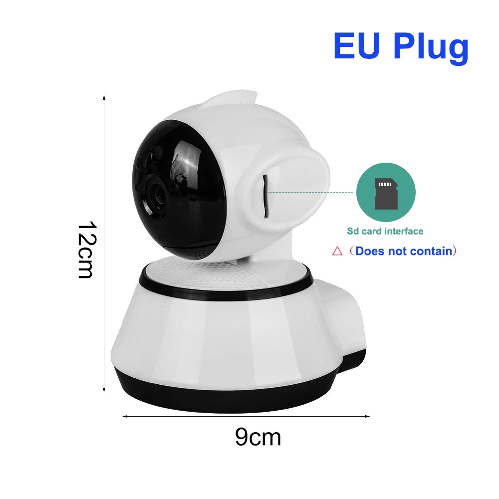 EU plug Домашняя безопасность ip-камера Беспроводная Смарт WiFi камера Wi-Fi аудио запись наблюдения Детский Монитор карта памяти подарок на год - Цвет: EU plug