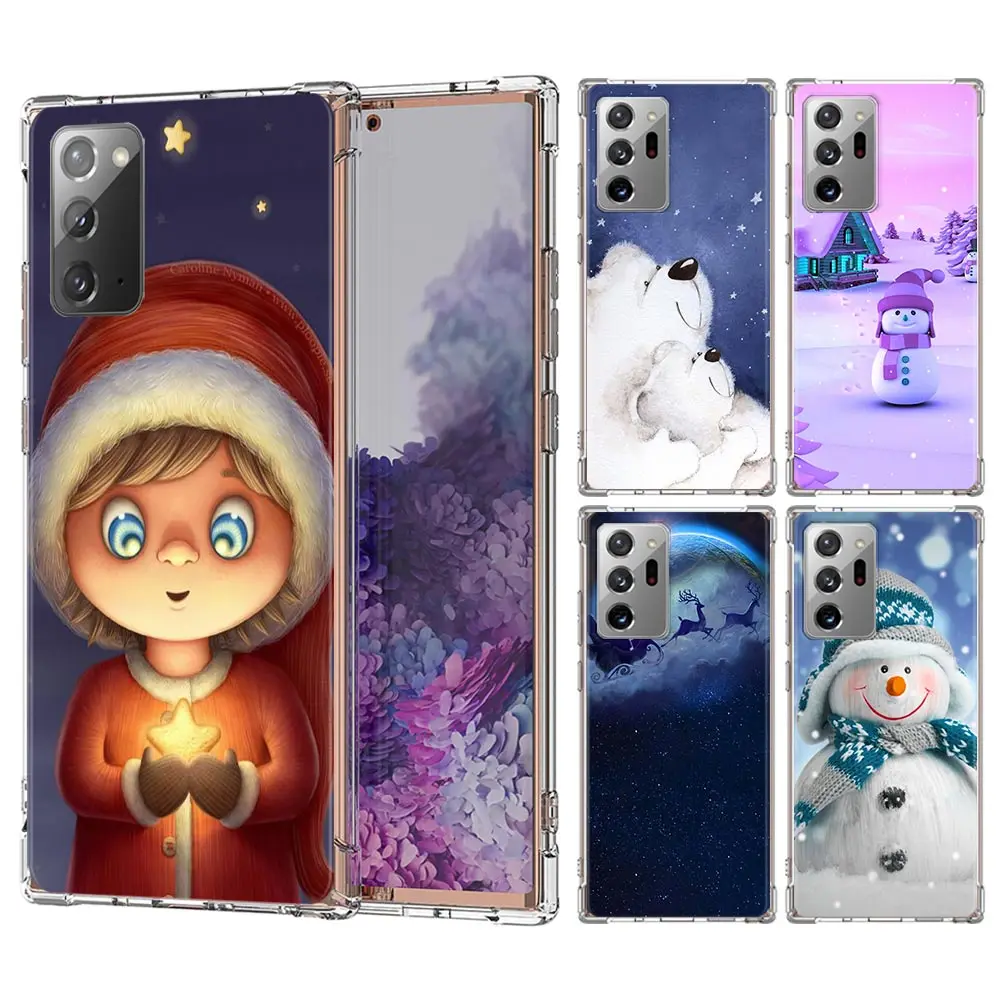 

Airbag Phone Case For Samsung Galaxy A51 A71 Note 20 Ultra 10 Lite Plus 5G 9 Silicone Shockproof Cover Christmas