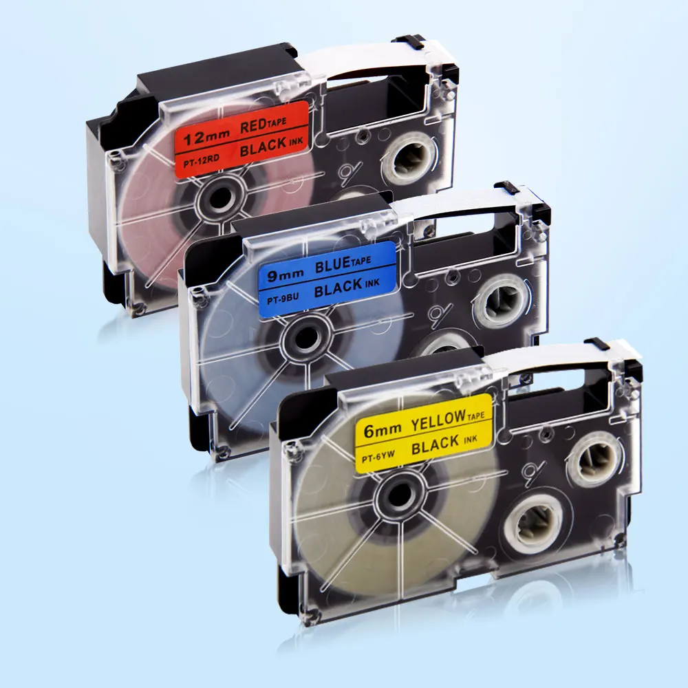 100mm * 100mm 카시오 XR-24XG 테이프 투명 리본 스티커 라벨 카시오 KL-E300 테이프 KL-H50