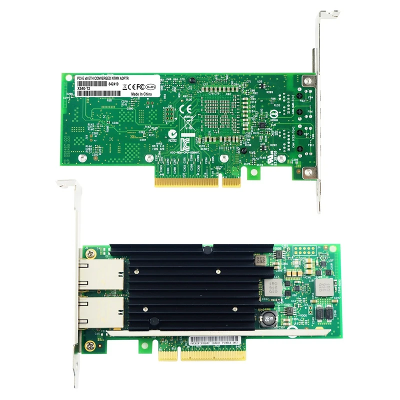 Сетевая карта PCI E 10 ГБ для X540 T2 с чипом двойной медный порт RJ45 Express X8 двойным портом