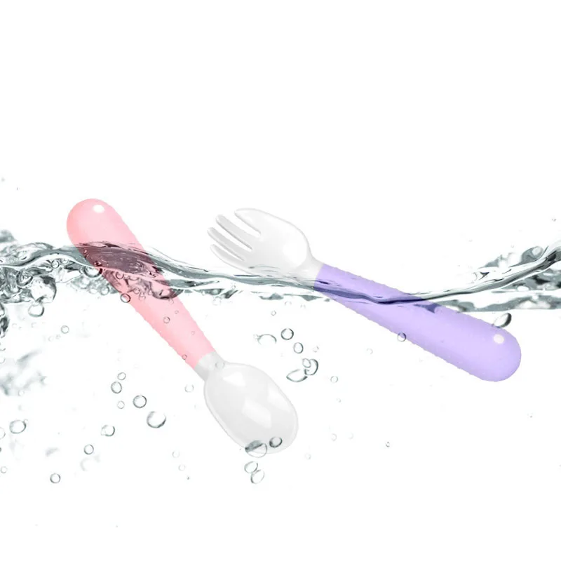 New Style Baby Spork Set Feeding Creative Baby Spoon Fork Tableware Set Children's Training Spoon Fork