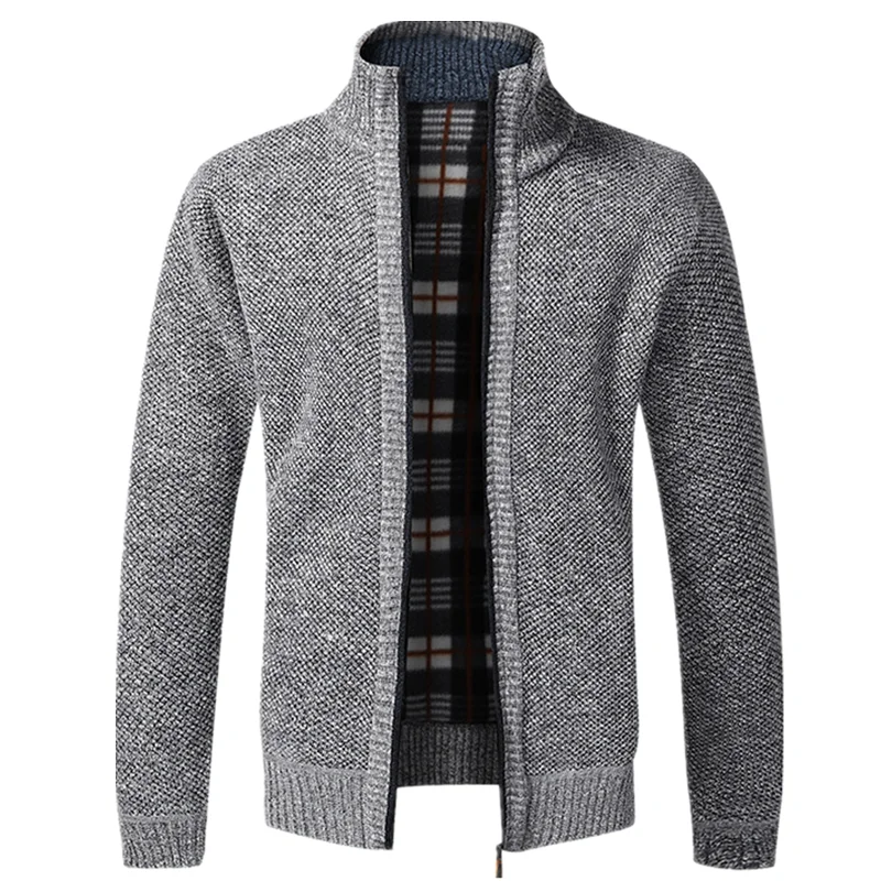 AIOPESON 2020 Autumn Winter New Men's Jacket Slim Fit Stand Collar Zipper Jacket Men Solid Cotton Thick Warm Jacket Men