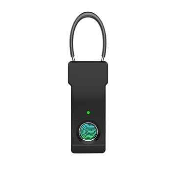 

Smart Keyless Fingerprint Padlock Usb Rechargeable Ip65 Waterproof Anti-Theft Security Padlock Door Luggage Case Lock(Black)