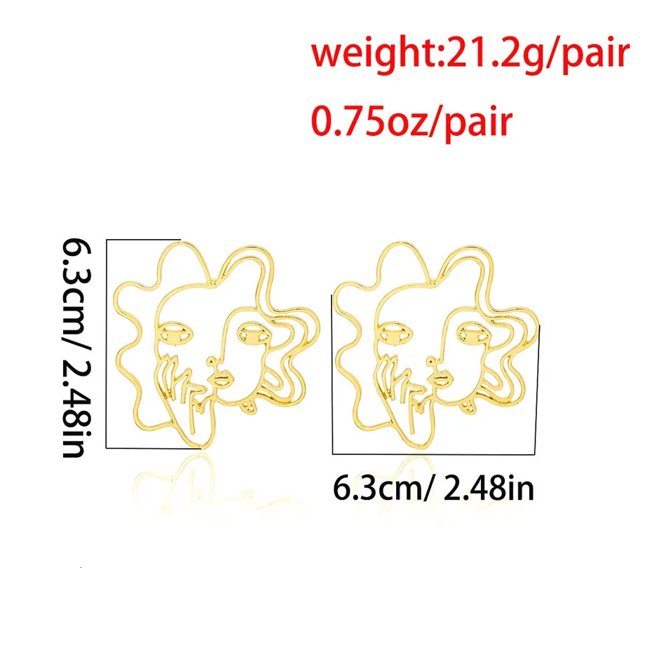 Ingemark винтажная Этническая Цыганская серьги-гвоздики для женщин женские металлические абстрактные полые гримасы серьги в виде лица Boho Brincos