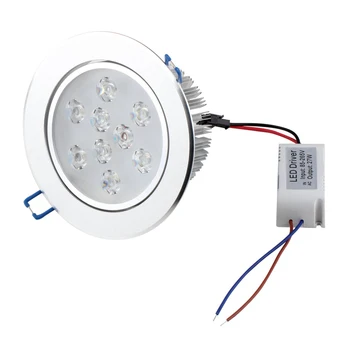 

810-900lm AC85-245V 27W 9LED Downlight Ceiling Recessed Light Down Lamp Lighting Bulb + Driver