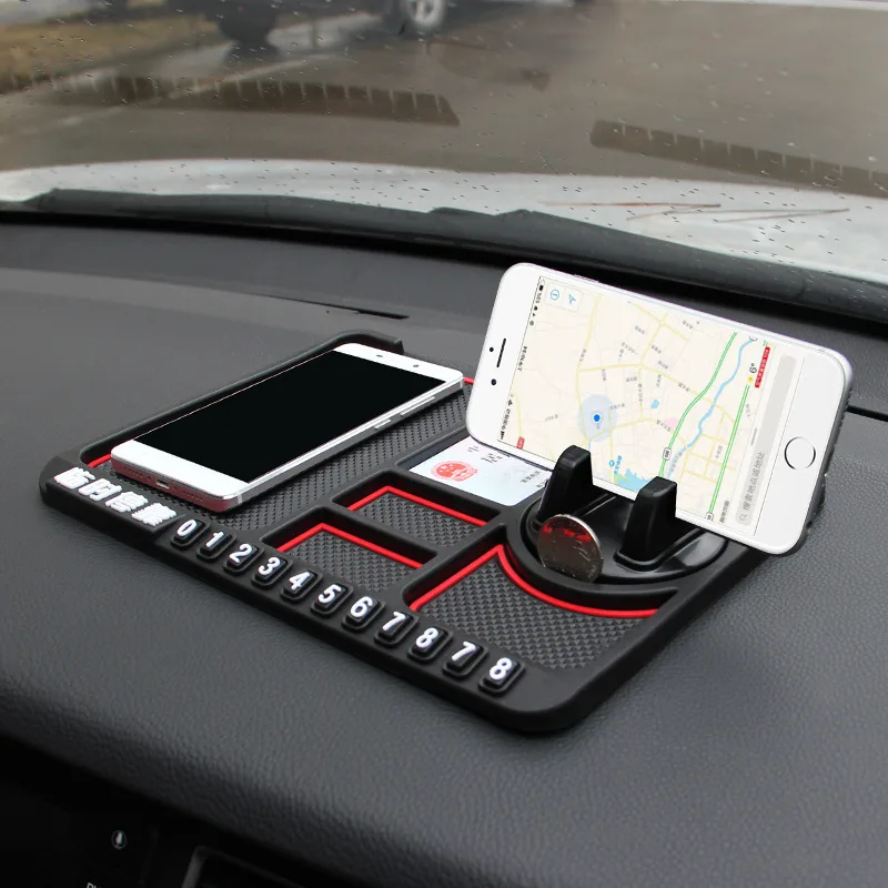 Многофункциональный коврик для автомобиля, нескользящий держатель телефона GPS Коврик противоскользящий силиконовый упаковочный номер коврики противоскользящие автомобильные аксессуары
