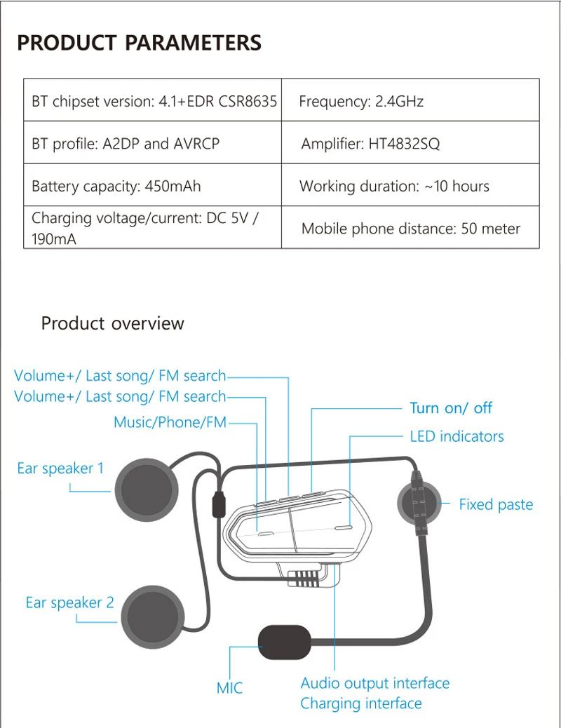 Мотоциклетный шлем Intercoms для шлема мотоциклетный Интерком Мото Bluetooth Интерком мотоциклетный Интерком наушники fm-радио