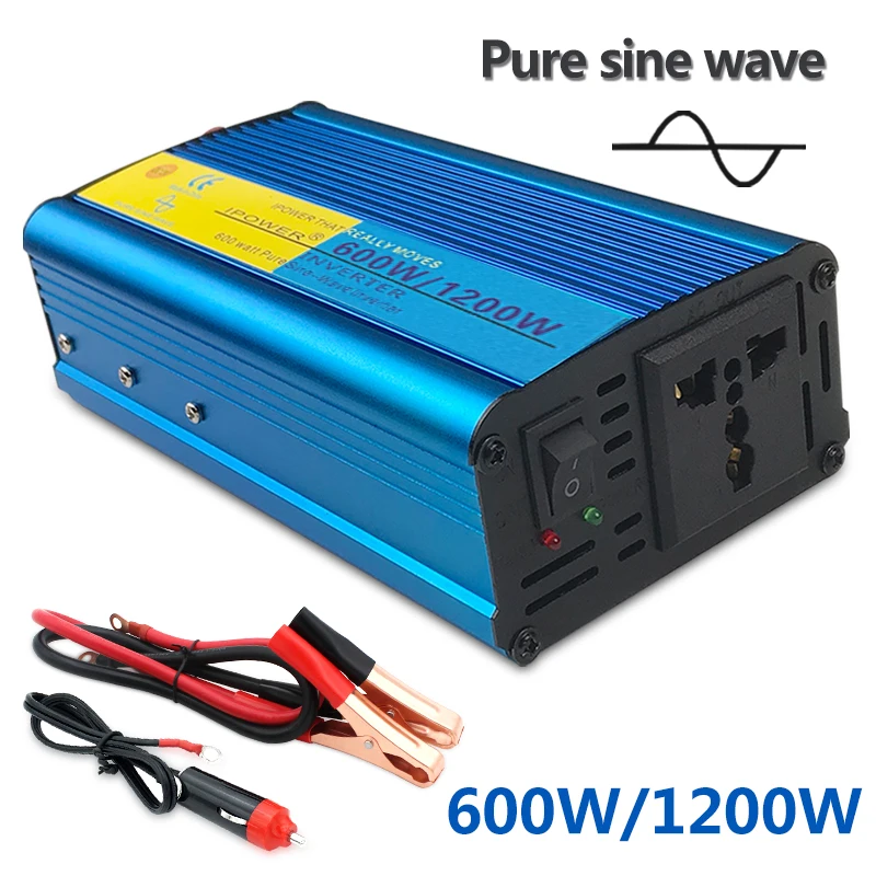 Солнечные фотоэлектрические сети 600 W/1200 W полный Мощность, работающего на постоянном токе 12 В до 230 AC преобразователь Питание чистая синусоида солнечный инвертор Мощность инвертор