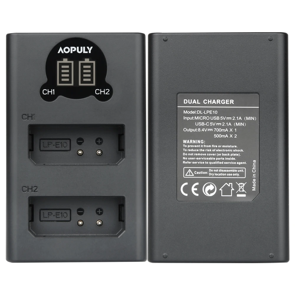 Battery Charger LC-E10 LC-E10C for Canon EOS 1300D 1200D 1100D Rebel T5 T6 T7 Kiss X50 DSLR 