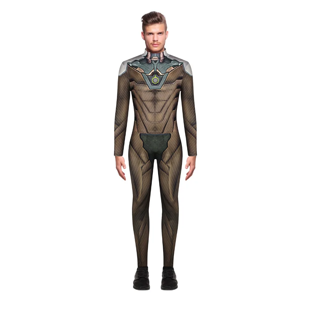 Adult Men Overwatch Cosplay Costume Suit Zentai Bodysuit Full Body Jumpsuit Halloween Party Cosplay Game Costume