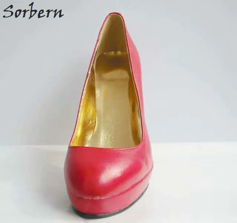 Sorbern туфли-лодочки из натуральной кожи на платформе; женская обувь; туфли на высоком каблуке-шпильке; Новинка года; коллекция; цвета на заказ; обувь на каблуке размера плюс 13