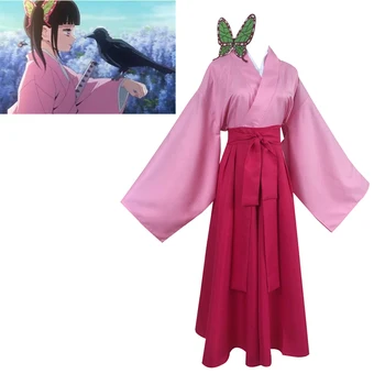 

Demon Slayer Kimetsu no Yaiba Tsuyuri Kanawo Cosplay Costume Full Set Wig Butterfly Headwear Gift