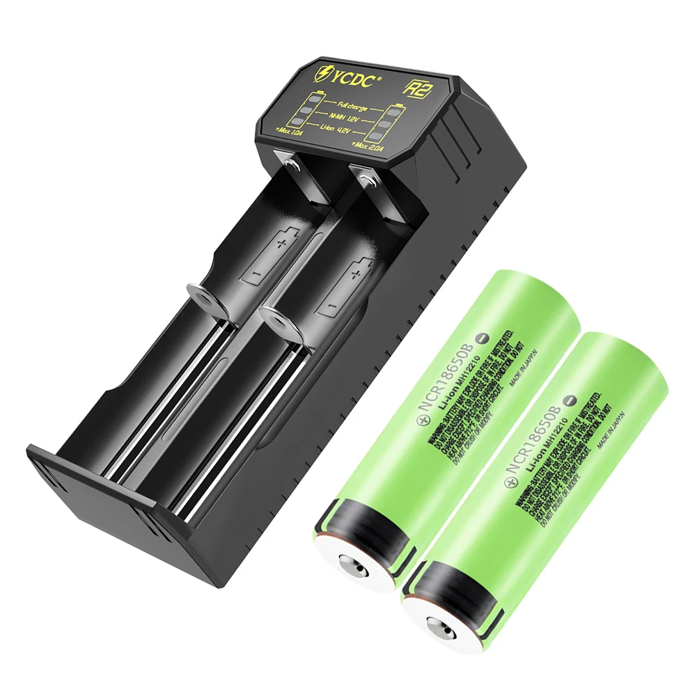 Новый 2 шт Защищенный 18650 NCR18650B 3400mah аккумуляторная батарея 3 7 V для фонариков