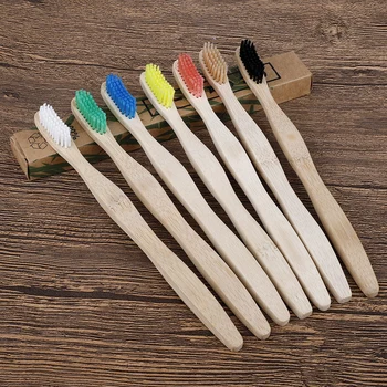 

10pcs Adults Bamboo Toothbrush Oral Care Wave Medium Bristles Biodegradable Eco Friendly Toothbrushes Travel Individual Package